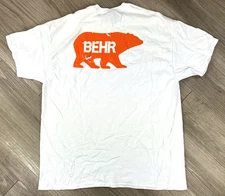 The Home Depot Pro Xtra Behr Bear White T-Shirt XL Gildan Heavy Cotton Dominican