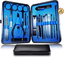 18-in-1 Stainless Steel Pedicure Manicure Set – Professional Grooming Kit 💅