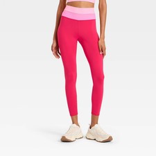 Women's High-Rise Colorblocked Leggings - JoyLab Red M