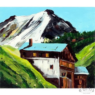 HANS JÖRG HOLUBITSCHKA PAINTING LANDSCAPE ALPS MOUNTAINS HUTS I RRP: €2380