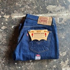 VTG 2001 Levis 501 Jeans 34x30 Button Fly Dark Blue Denim 501-0115 USA y2k NEW