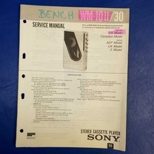 SONY WM-10II WM-30 Service Manual Original Paper OEM Repair Guide - USA