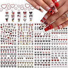 8 Sheets Valentine Nail Stickers 3D Self Adhesive Design Romantic Nail