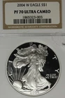 2004 W NGC PF70 ULTRA CAMEO AMERICAN SILVER EAGLE #B52871