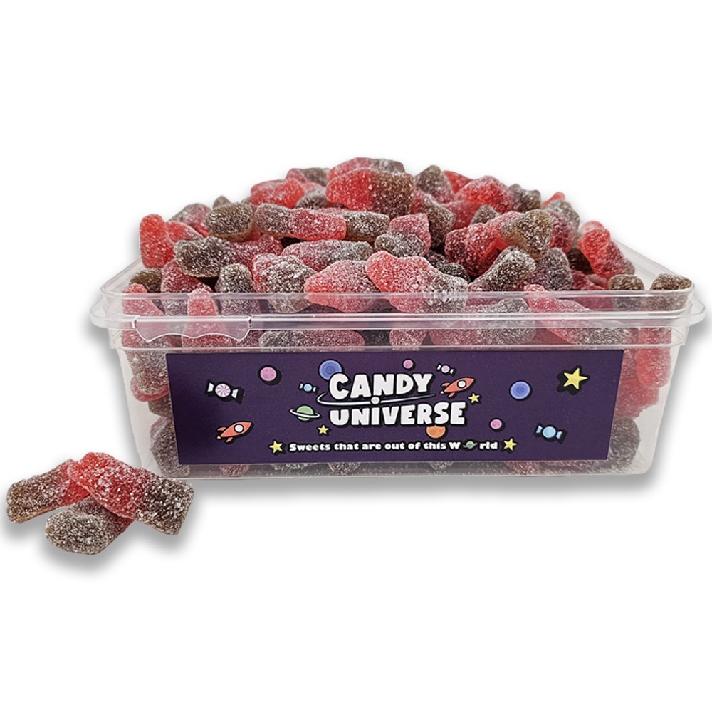Candy Universe Fizzy Cherry Cola Bottles Tub 800g - Tangy Chewy Jelly Sweets