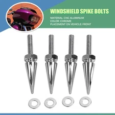 Chrome CNC Windshield Spike Bolts For Harley Road Glide Ultra FLTRU FLTRX FLTRK