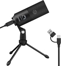 FIFINE USB Microphone, Metal Condenser Recording Microphone for MAC OS, Windows,