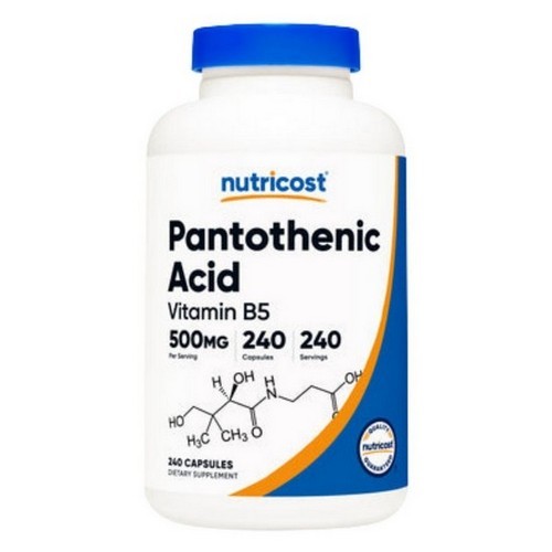 Cápsulas de ácido pantoténico de vitamina B5 240 unidades 500 mg - Imagen 1 de 1