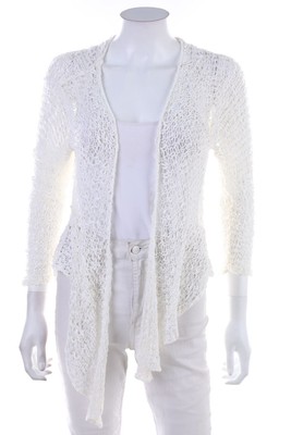 Ohne Label Strickjacke Cardigan Lochstrick D 44 off-white