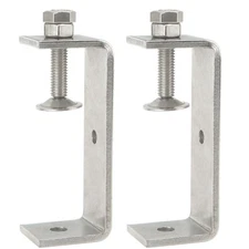 2 PCS 3.8 In Stainless Steel C Clamps Small Heavy Duty Metal U Clamp Desk
