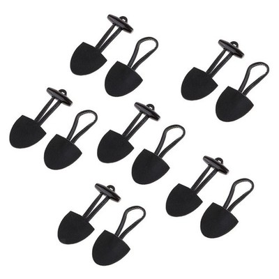 6 Paar PU Leder Horn Knebelknöpfe Für Duffle Coat Fastener Buckle Black