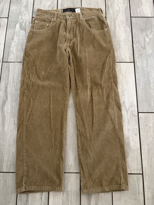 Levis Silver Tab Straight Loose Corduroy Pants 32x30 Tan Vintage Cords Baggy