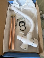 Deva SMS172/005 Sauris White Mono Kitchen Sink Mixer Tap with Divided Flow