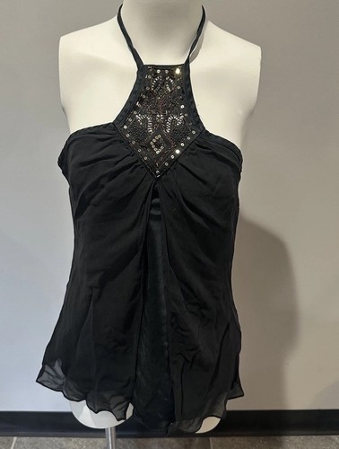 Top Express nero con ferretto, chiffon, taglia M - Foto 1 di 15