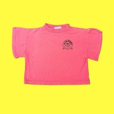 1980s 1990s Vintage Girls Hot Pink Cropped Fit T-shirt
