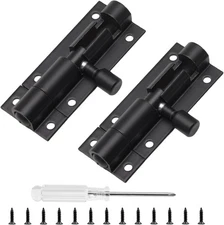 2 Pcs Slide Bolt Latch Lock, 2 Inch Barrel Bolt Door Security Slide Latch Lock A