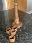 Vintage Mid Century Solid Wood 6 pcs Napkin Ring Holder / Stand. Made In Taiwan — photo 4