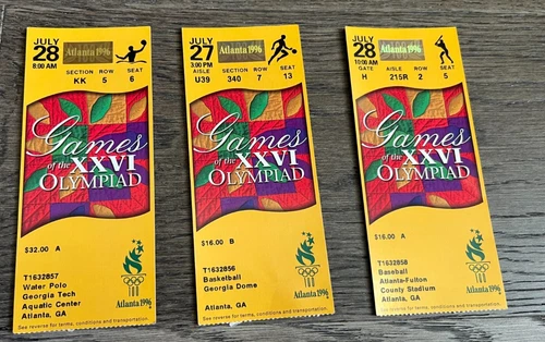 '96 Summer Olympic Games 3 Tickets Including Baseball, Volleyball and Water Polo - product listing photo