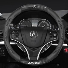 Steering Wheel Cover Carbon Fiber Nappa Leather Acura Integra Tlx Rlx Texture