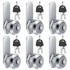 6 Pieces cam Lock File Cabinet Cylinder Cam Lock Different Keys , 5/8 Inch Keye