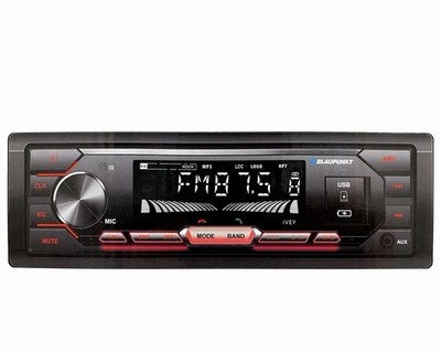 Blaupunkt IVEY Single DIN Car Stereo Bluetooth Receiver with USB Aux Input