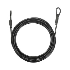1/8" Dia 14.8ft Security Cable Lock Vinyl Coated Steel with Double Loop Black