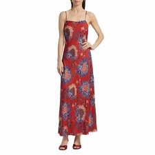 Farm Rio Dress NEW Size Medium M 12 / US 8 Maxi Slip Red Luang Party BNWT