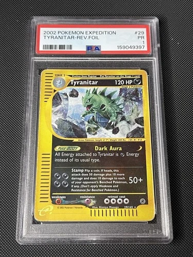 PSA 1 Tyranitar Reverse Holo 29/165 Expedition 2002 Pokémon e-Reader