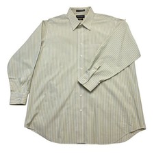 Paul Fredrick Men's 17.5x34 Classic Fit Long Sleeve Striped Dress Shirt