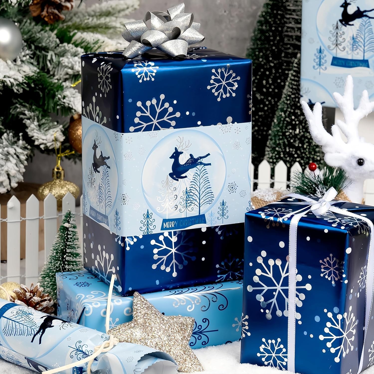 Quality Gift Wrap Paper - 3 Mini Rolls for Christmas & Special Occasions