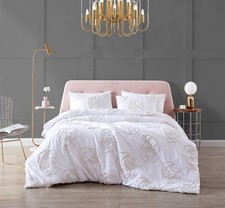 King Duvet Cover Set, Reversible Cotton Bedding with Matching Shams, Chic