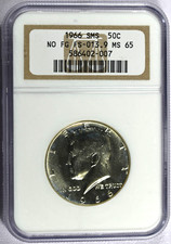 1966 SMS NGC MS65 No FG FS-013.9 (FS-901) Kennedy Half Dollar