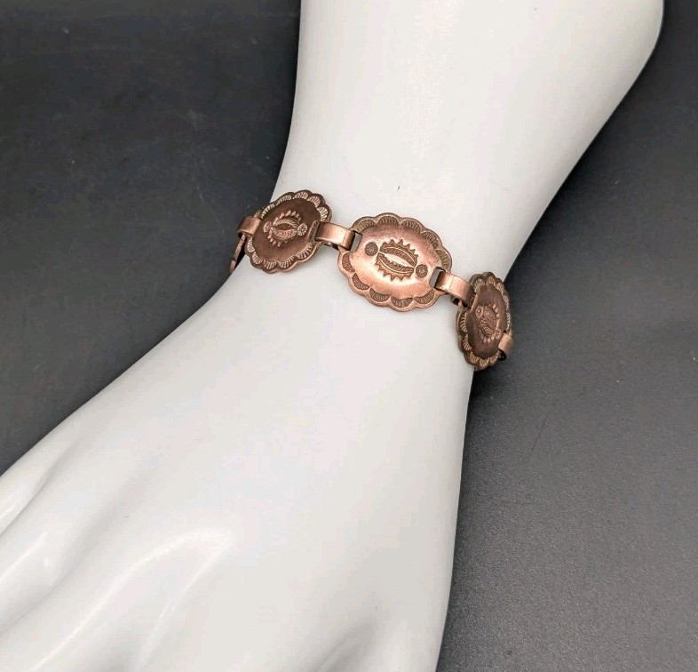 Vintage Solid Copper Western Native American Conc… - image 4