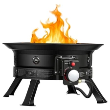 Uimoso 24-Inch Portable Propane Fire Pit,53000 BTU Gas Fire Bowl for Outdoor Use
