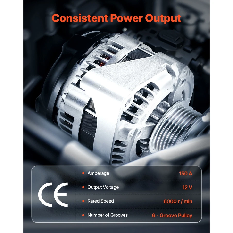 New Alternator for Chevy Silverado/GMC Sierra 1500/2500HD/3500HD 14-19 5.3/6.6L Foto 3 de 4