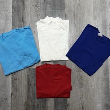 VTG Blank T Shirt Bundle 80s/90s 4 Pack Multicolor Essential M/L Single Stitch