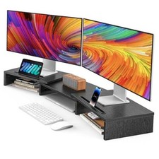Dual Monitor Stand Riser for 2 Monitors, Monitor Stand for Desk, Black