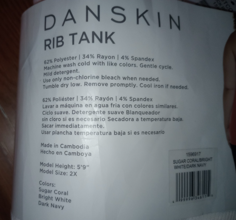 NWT Danskin Women’s Ribbed Racerback Tank Top 2X Navy Pink White 3-Pack ...