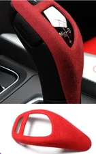 For BMW F20 F21 F22 F23 12-19 Red Suede Center Gear Shift Lever Knob Cover Trim
