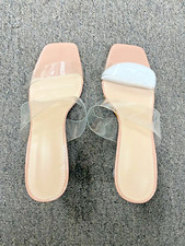 Women's Open Square Toe Heeled Sandals, Summer Dressy Slides for Party