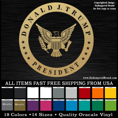 Donald J Trump President Round Badge 2 Maga Sticker Decal For Car Truck Window Ebay