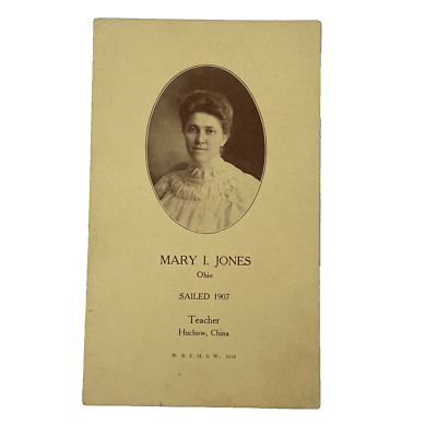 Teacher Sailed Card Woman s Baptist Foreign Missionary Society Huchow China 1907
