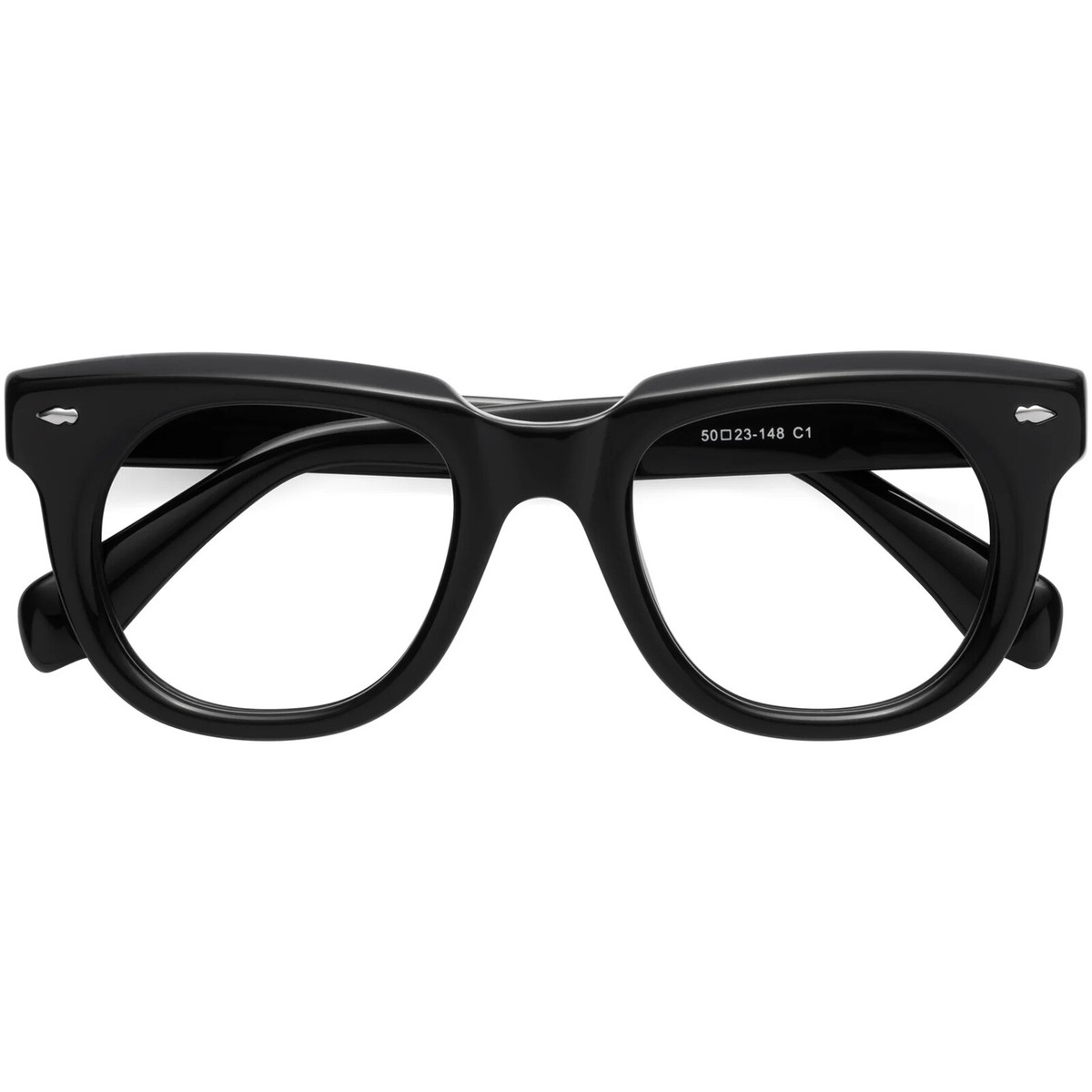 Square Glasses for Women Men Silver Rivets Keyhole Bridge Tortoise  Eyeglasses