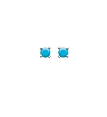 Boucles D'oreilles Puces En Argent 925 Avec Turquoise - Bijou Femme élégant Et Garanti