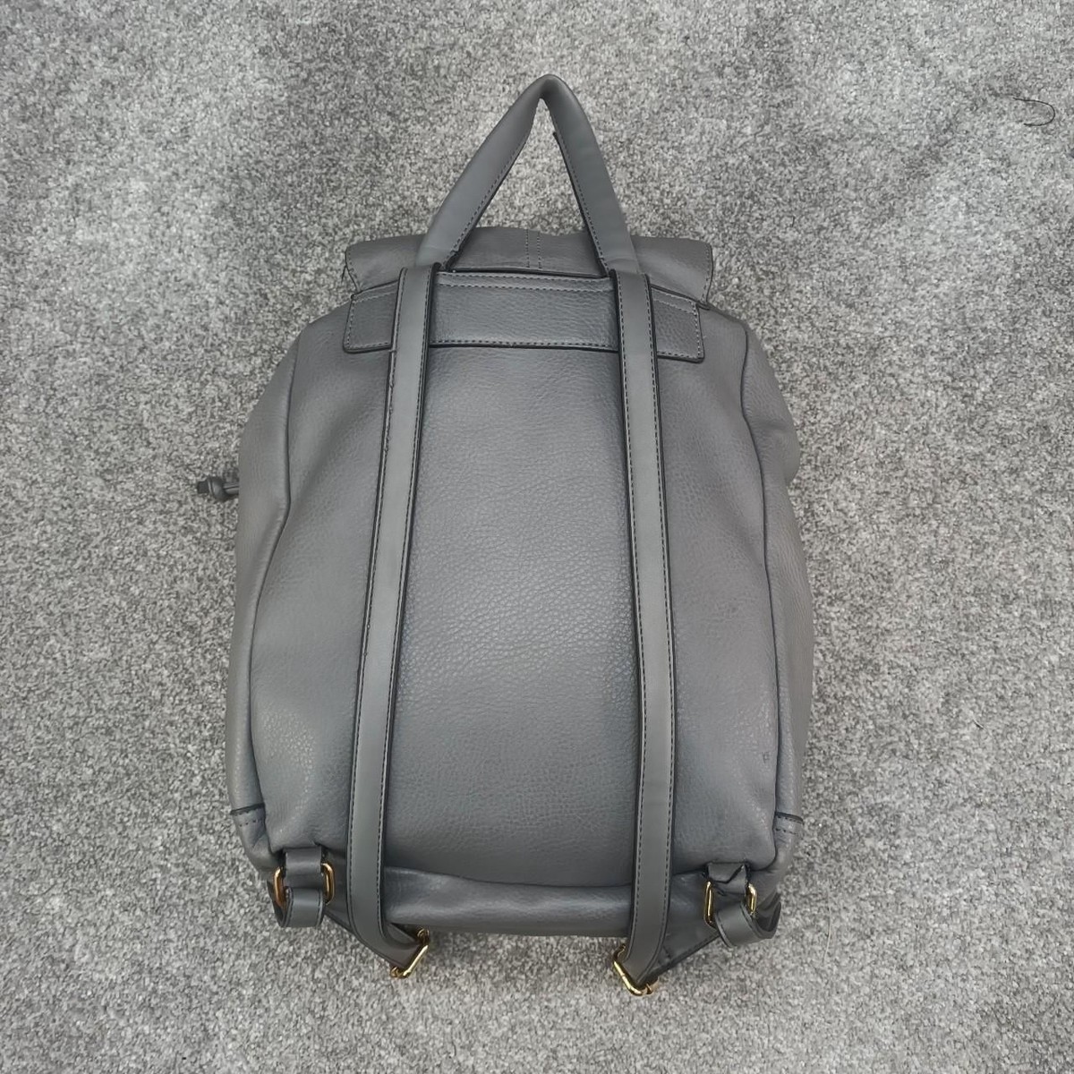 TOPSHOP GREY FAUX LEATHER BACKPACK RUCKSACK Y2K CARRY  display picture 2