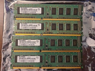 ELPIDA DDR3 4 x 1GB Modules - PC310600U-9-05-AP
