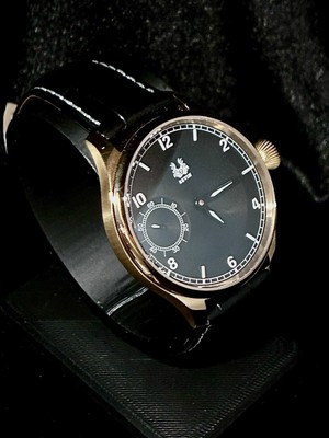SEVIN CUSTOMS GOLD GERMAN HUNTER WATCH V2 -42mm -WITH SMALL SECONDS @9h