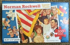 500 Piece Puzzle Norman Rockwell Salute The Flag 18.25" x 11" Brand New Sealed