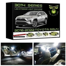Fyre Flys 8 Piece White LED Interior Lights for 2016-2022 Toyota RAV4 Super B...