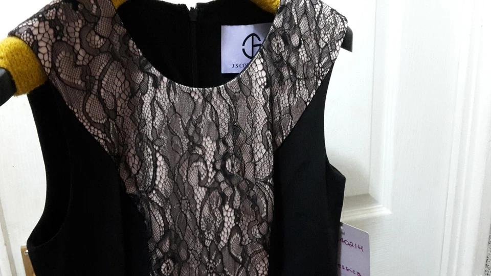 JS COLLECTIONS Cocktail Dress Size 8 / 36 Black Pastel Pink NEW - Image 4 of 4